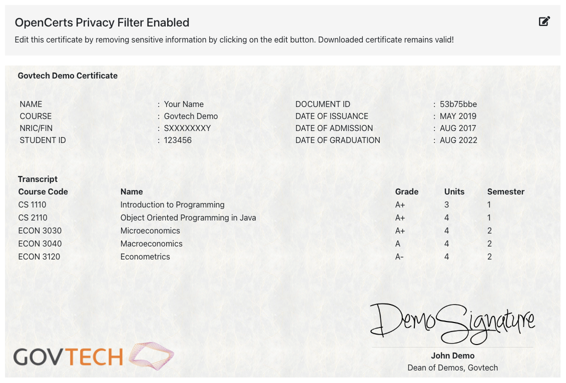 Transcript Template